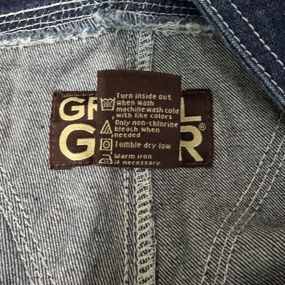 Gravel Gear Mens Size 38x32 Blue Denim Bib Overalls Carpenter Workwear Cotton - Picture 16 of 16